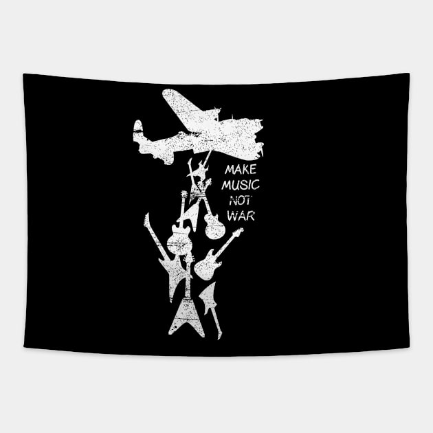 Make Music Not War Tapestry by Hetsters Designs