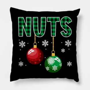 Nuts Funny Couple Matching Christmas Pillow