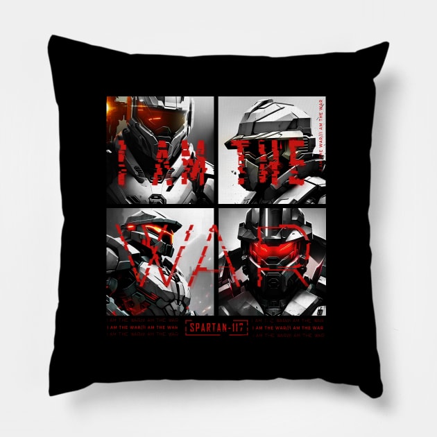 Halo game quotes - I AM THE WAR Spartan 117 Pillow by trino21