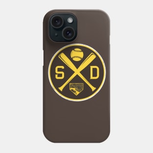 Vintage San Diego Baseball Bats SD Map Gameday Padre Phone Case