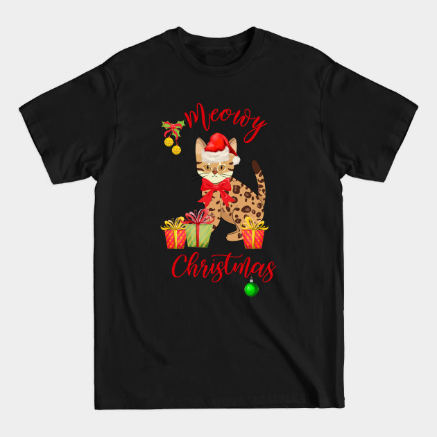 Discover Cat Lover Christmas Gift Cute Meowy Christmas Kitty With Presents - Christmas Cat Gift - T-Shirt