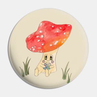 Cute Watercolor Mushroom Reading 4 Pin