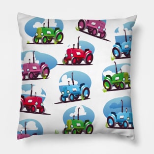 Tractor cartoon pattern. Pillow