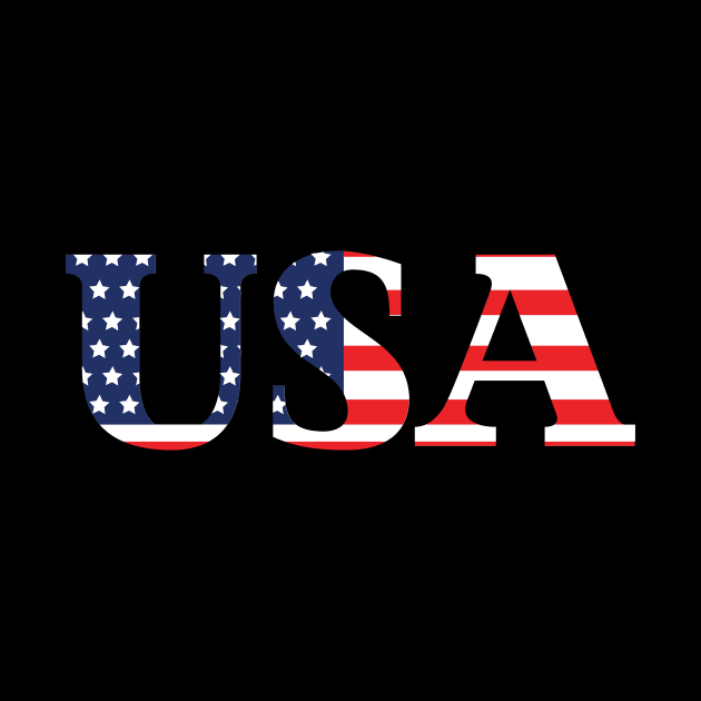 USA  Text on the American Flag by Rebel Merch