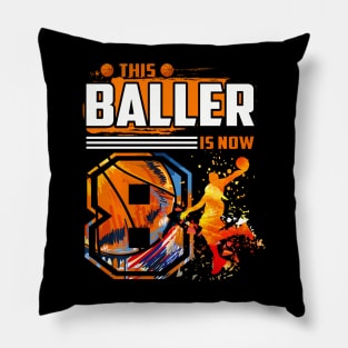 This Baller Is Now 8 Cool Basketball 8Th Birthday 8 Yrs Old Pillow