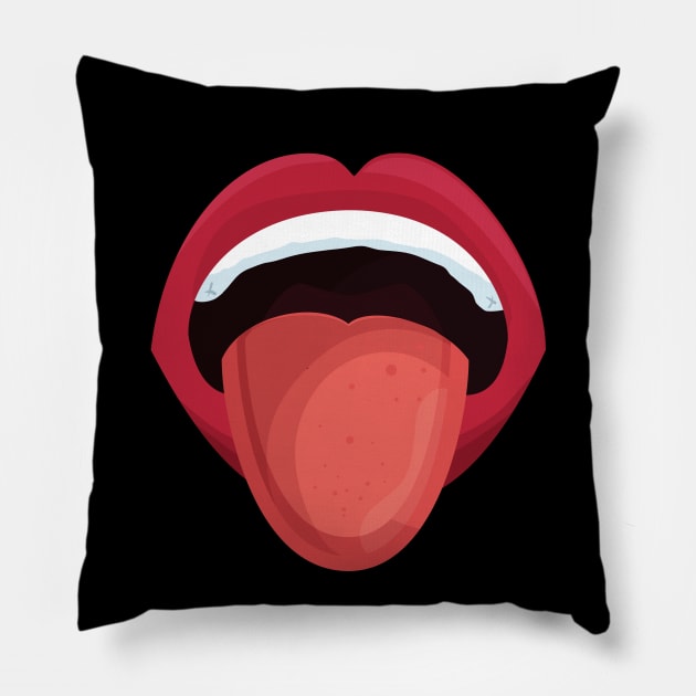 Tongue Out Face Pillow by Forever December