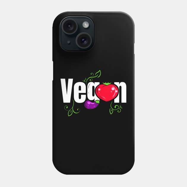 Heart Tomato And Eggplant Logo Go Vegan Phone Case by SinBle