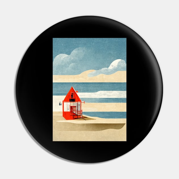 Beach Lifeguard Pin by deificusArt