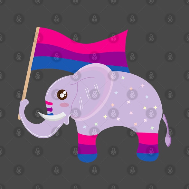 Bisexual Pride Cute Sparkly Purple Pride Elephant by ttyaythings