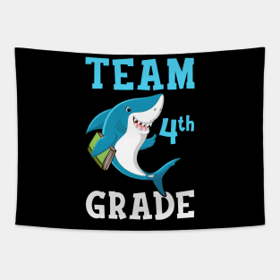 4th Grade Teacher Student Shirts Shark Back To School Gift Tapestry