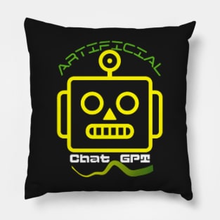 Chat GPT Artificial , Yellow Robot Pillow