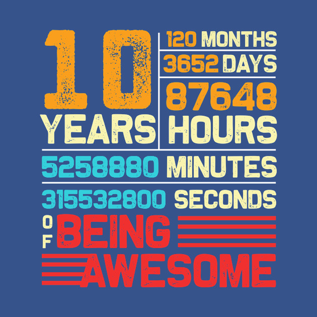 Discover 10 Years Old 10th Birthday Vintage Retro T Shirt 120 Months - 10 Years Old 10th Birthday Vintage Retr - T-Shirt