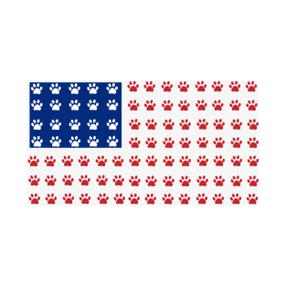 American flag made of paw prints T-Shirt