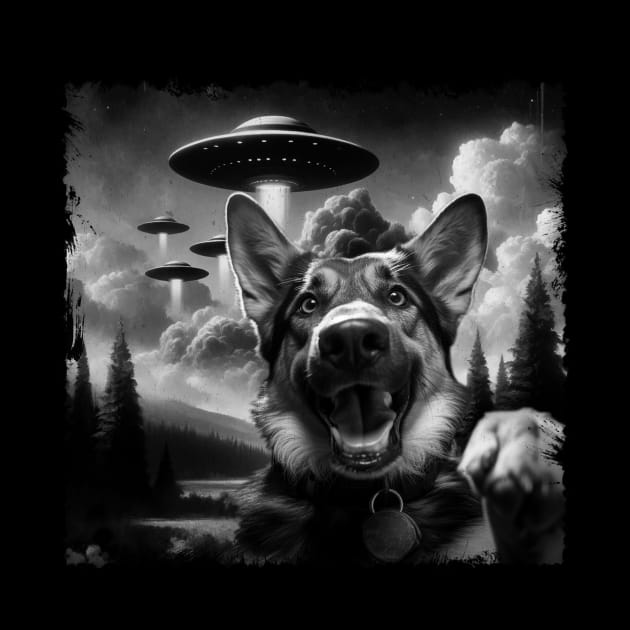 Whisker Wonders German Shepherd UFO, Tee Talk Triumph for Dog Lovers by Northground