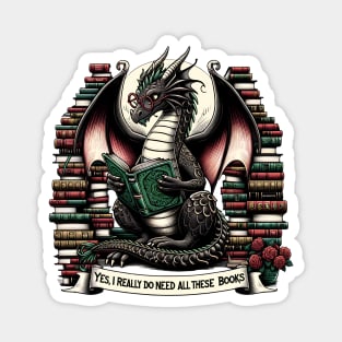 Book Dragon Yes I Really Do Need All These Books Magnet