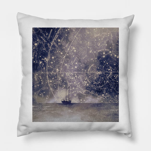 Star maps Pillow by SLUGDRAWS