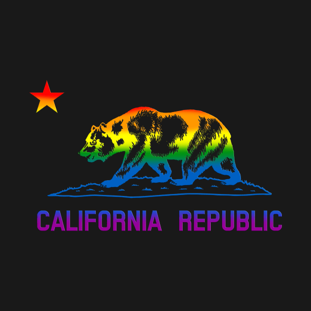 California Republic LGBTQ Gay Pride State Flag by TeeCreations