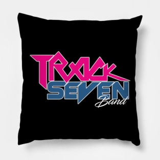 Pink and Blue Track Seven Band Logo Pillow