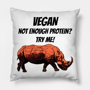 Funny Vegan Rhino Pillow