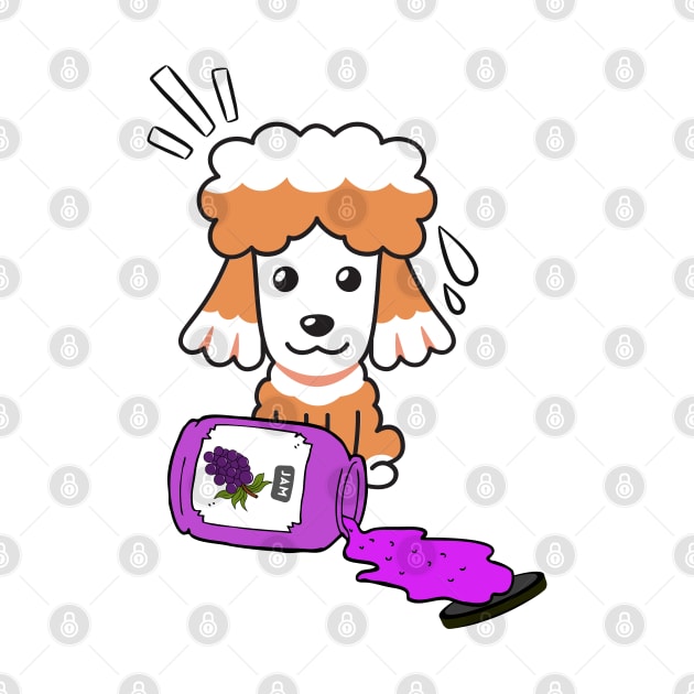 Naughty Poodle Spills a jar of grape jam! by Pet Station