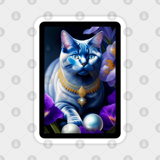 Pearly Blue British Shorthair Magnet by Enchanted Reverie