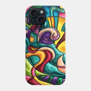 Colorful abstract elephant painting Phone Case