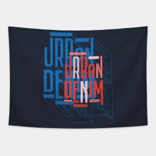 Urban Denim  3d Typographic poster Tapestry