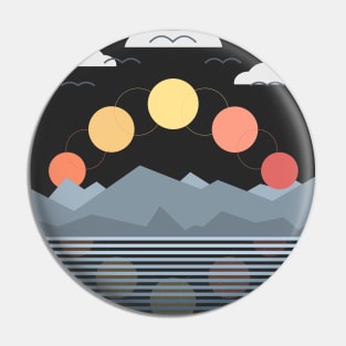 Minimal Sunset Mountainside Pin