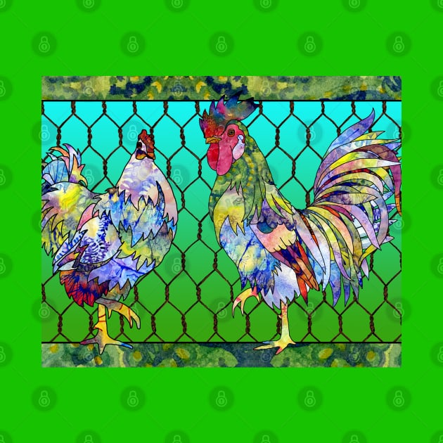 Hen and Rooster by Zodiart