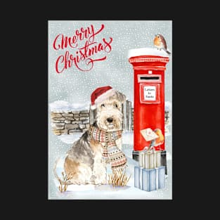 Lakeland Terrier Dog Merry Christmas Santa Dog T-Shirt