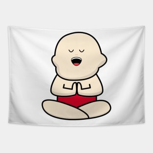 International yoga day with cute baby character Tapestry