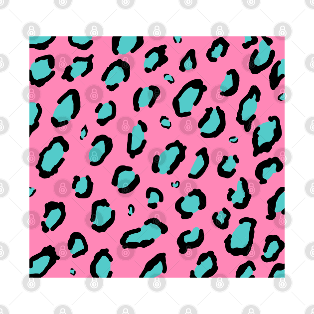 Hand Drawn Pink Leopard Print Pop Art Pattern by PeakedNThe90s