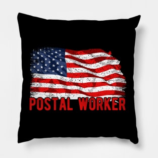 Postal worker American Flag 4th of July Pillow