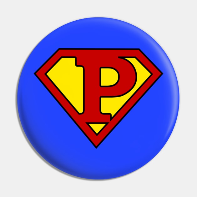 Superhero Symbol Letter P Pin by NextLevelDesignz