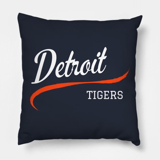 Tigers Retro Pillow by CityTeeDesigns