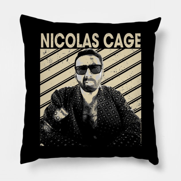 Nicolas Cage Captivating Expressions Of A Versatile Actor Pillow by Silly Picture