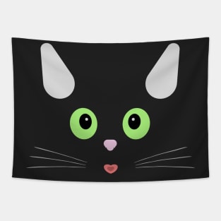 Face of a green-eyed cat Tapestry