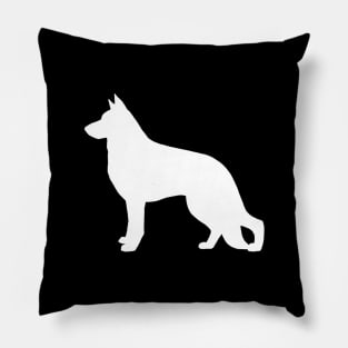 White German Shepherd Dog Silhouette Pillow