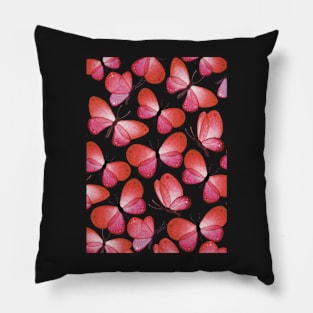 Red watercolor butterflies pattern Pillow