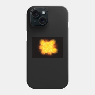 Massive fiery explosion with sparks on black background Phone Case