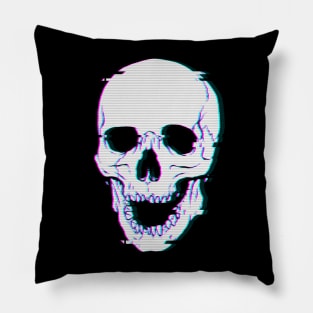 Glitch Skull Pillow