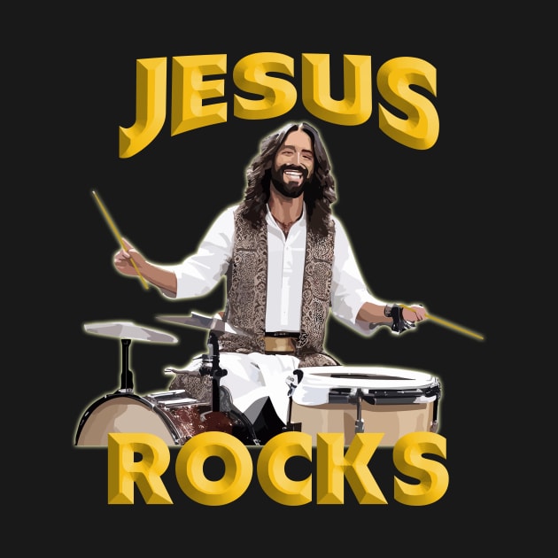 Jesus Rocks Jesus Playing Drums by DonnaPeaches