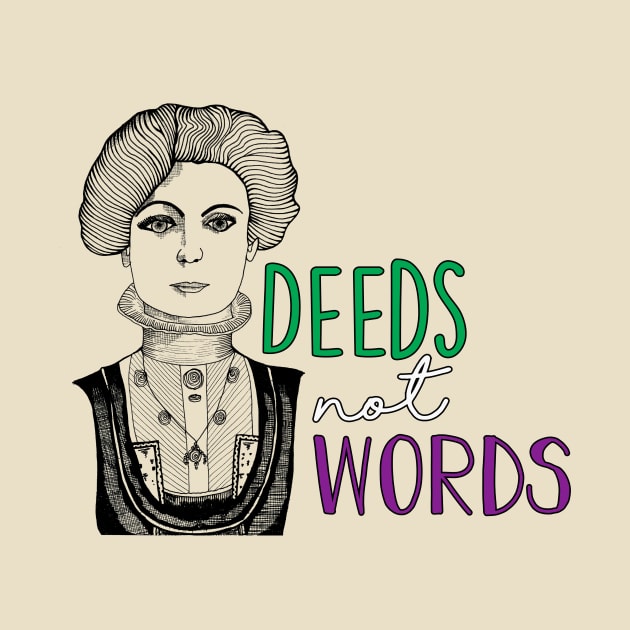 Deeds Not Words Emmeline Pankhurst Colour by MrsJDraws