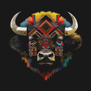 Bison Colourful Art Animals Zoo Artwork Bison T-Shirt