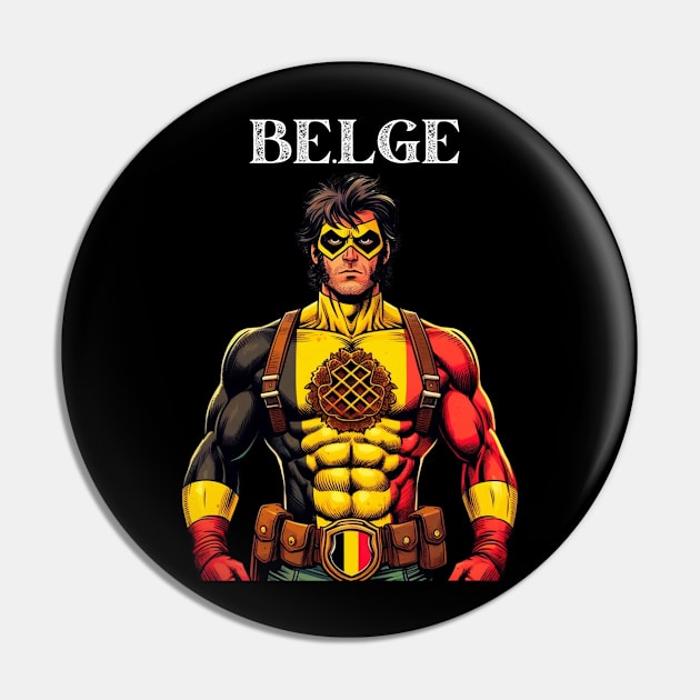 Belgian Superhero: 80's Male Gritty Comic Book Hero Pin by Woodpile