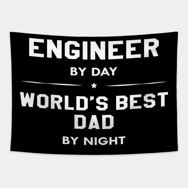 Engineer by day World's best dad by night Tapestry by KC Happy Shop