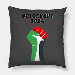 #blockout2024 blockout free palestine all eyes on rafa Pillow