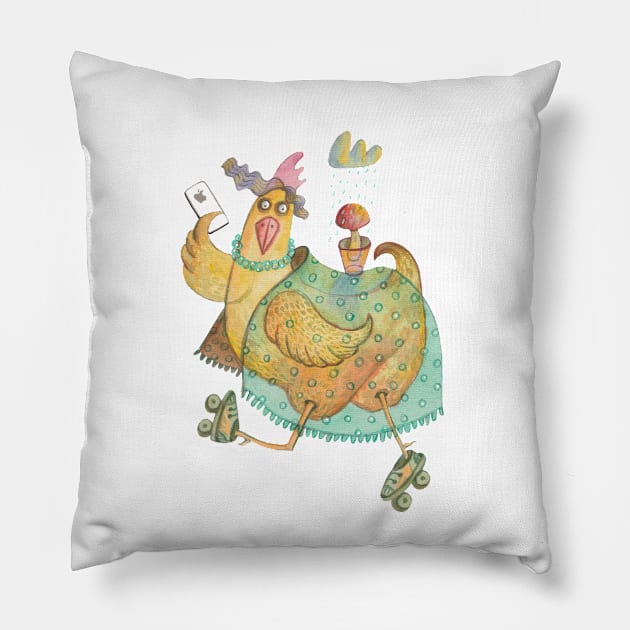 Chicken&Iphone Pillow by kradazhan