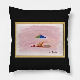 A Place to Relax - watercolor painting at Carpenteria Pillow