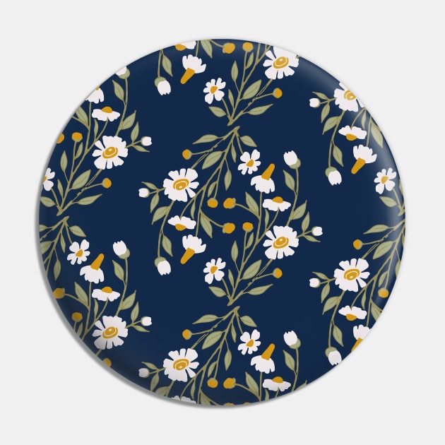 Chamomile flower pattern Pin by DenesAnnaDesign